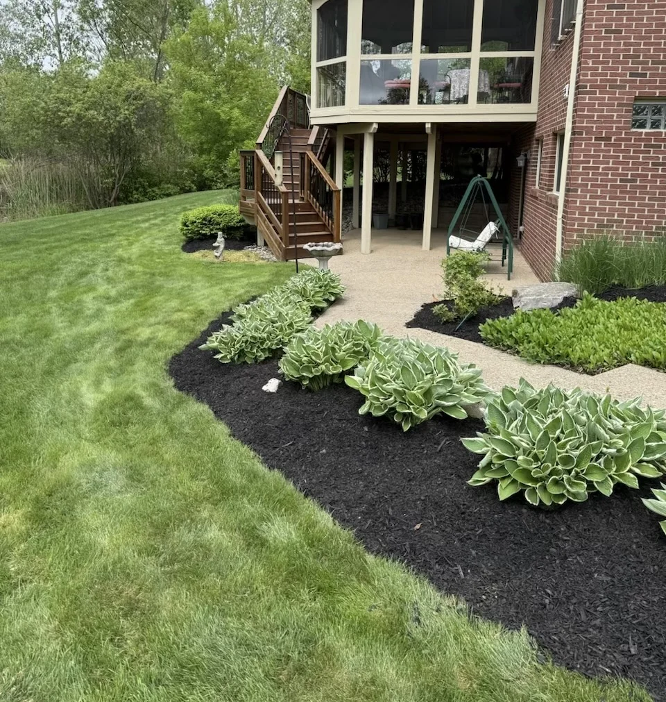 Landscaped garden bed in Milford, MI