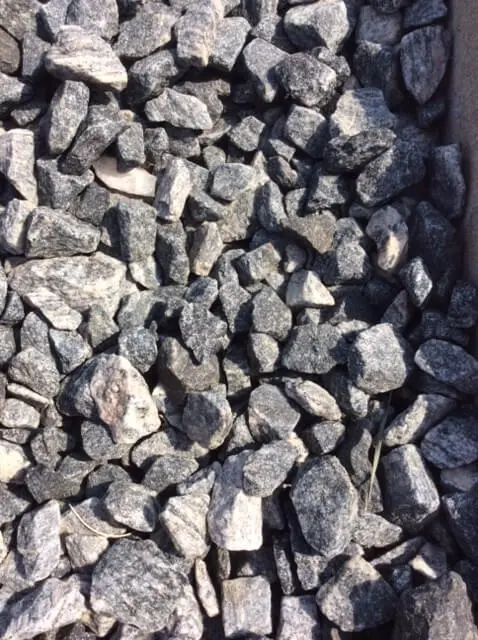 Crushed gray granite stone