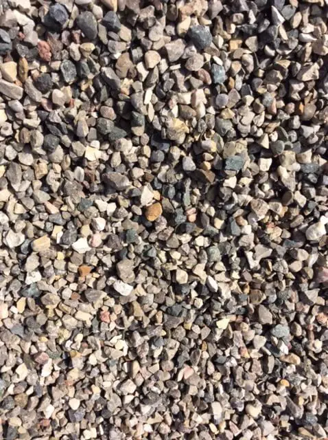 Multi-colored pea gravel