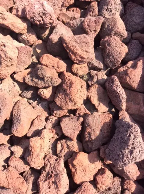 Red lava rock
